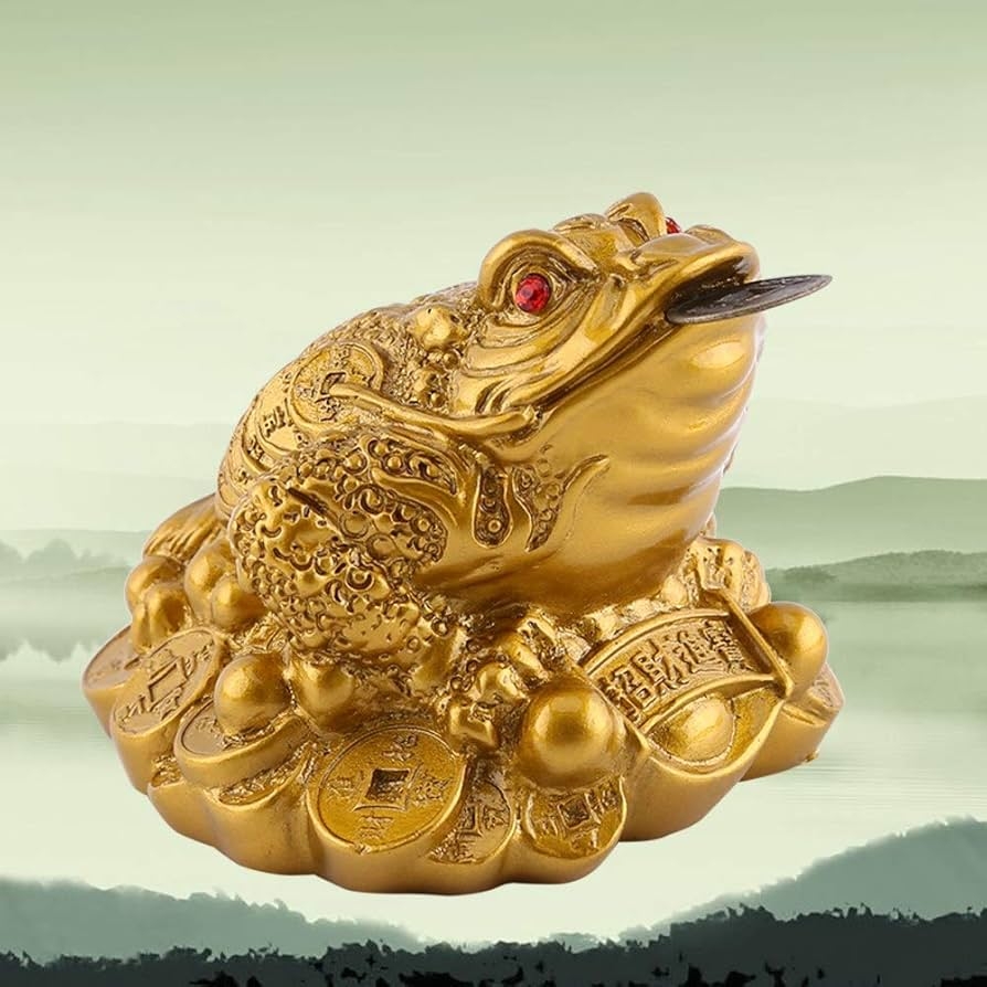 Amazon Feng Shui Money Frog Brass Toad Frog Chan Chu With Chinese Coins For Home Car Prosperity Decoration Brass Home Kitchen