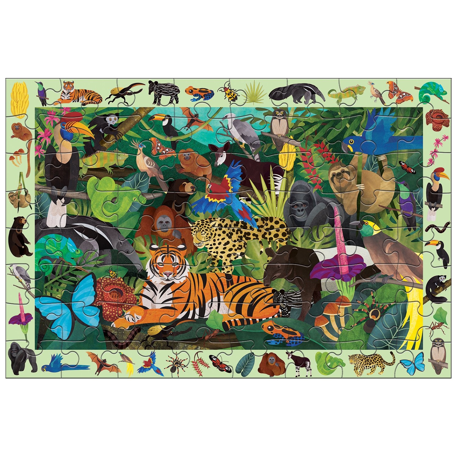 Amazon Mudpuppy Rainforest 64 Piece Search Find Puzzle Jigsaw Puzzle Featuring Diverse And Exotic Rainforest Animals And Over 40 Hidden Images To Find For Ages 4 Woodward Jonathan Toys Games