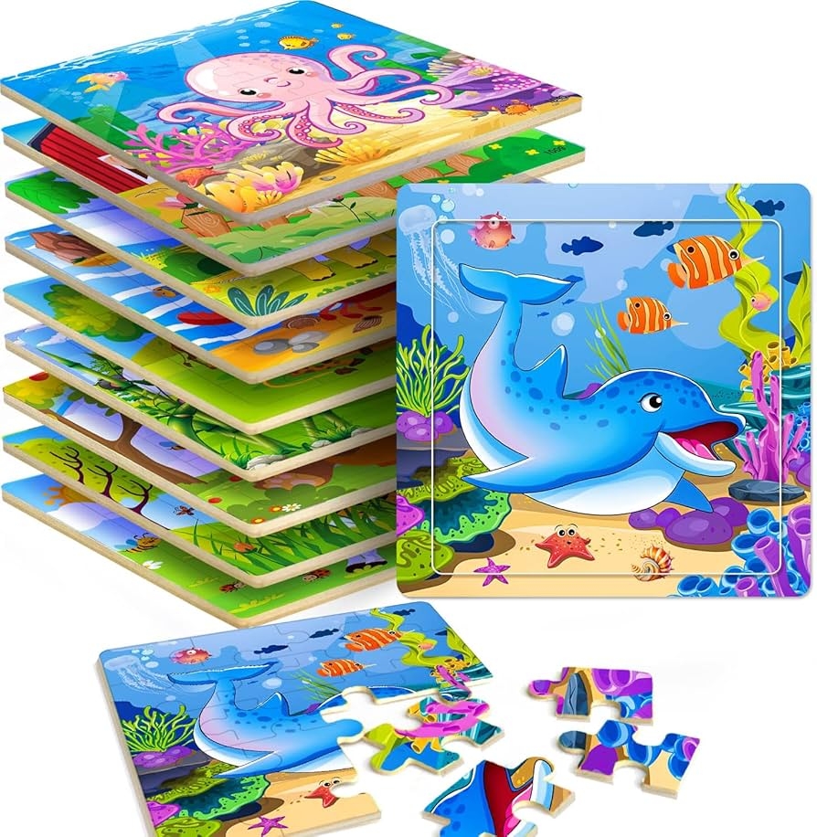 Amazon Puzzles For Kids Ages 4 6 10 Pack Of 20 Piece Wooden Jigsaw Puzzles For Toddlers Ages 3 5 Jigsaw Puzzle For Toddler Children Learning Educational Puzzles Toys For Boys And Girls Toys Games