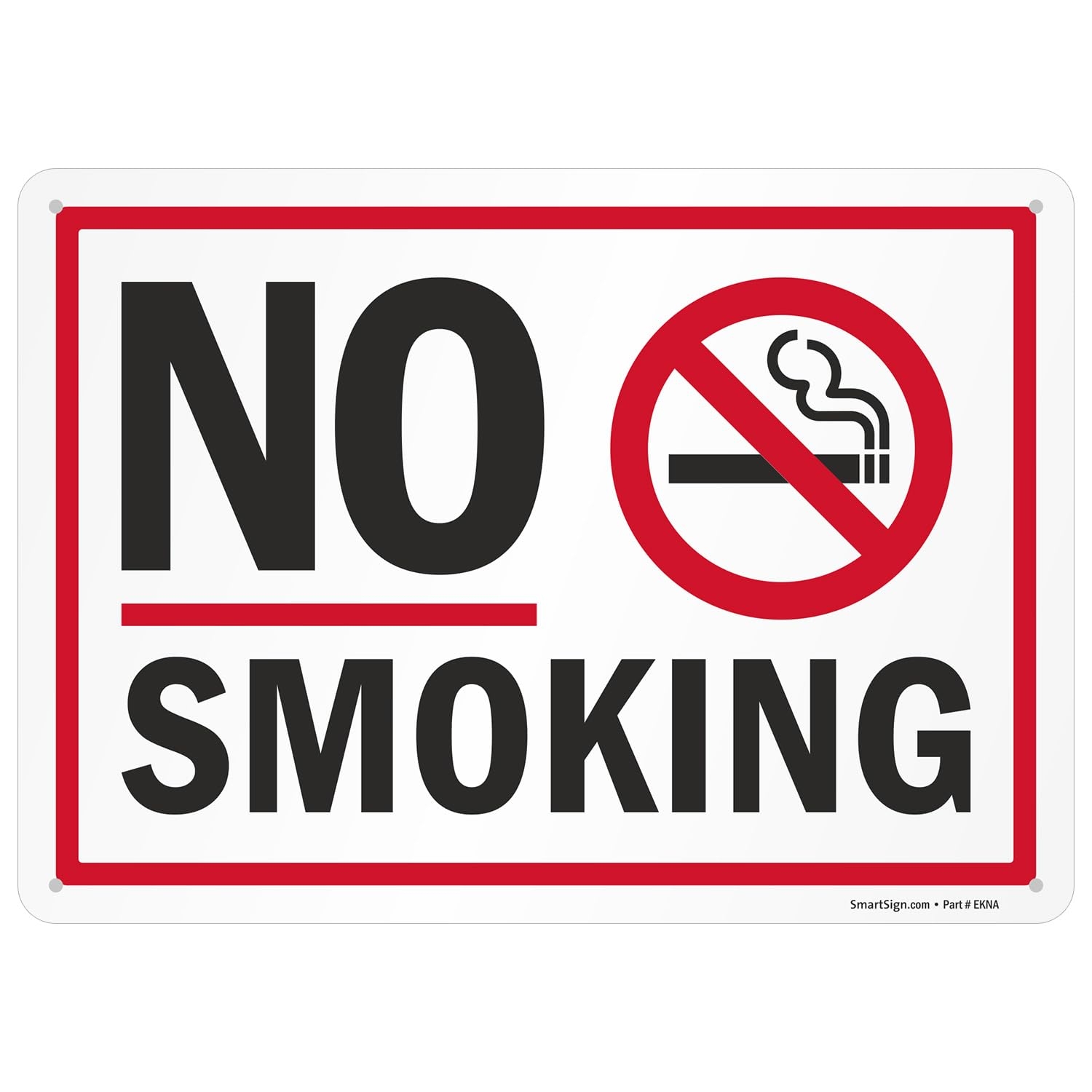 Amazon SmartSign No Smoking Sign With Symbol 10 X 14 Inch Screen Printed 40 Mil Laminated Rustproof Aluminum Metal For Indoor Outdoor Made In USA Office Products