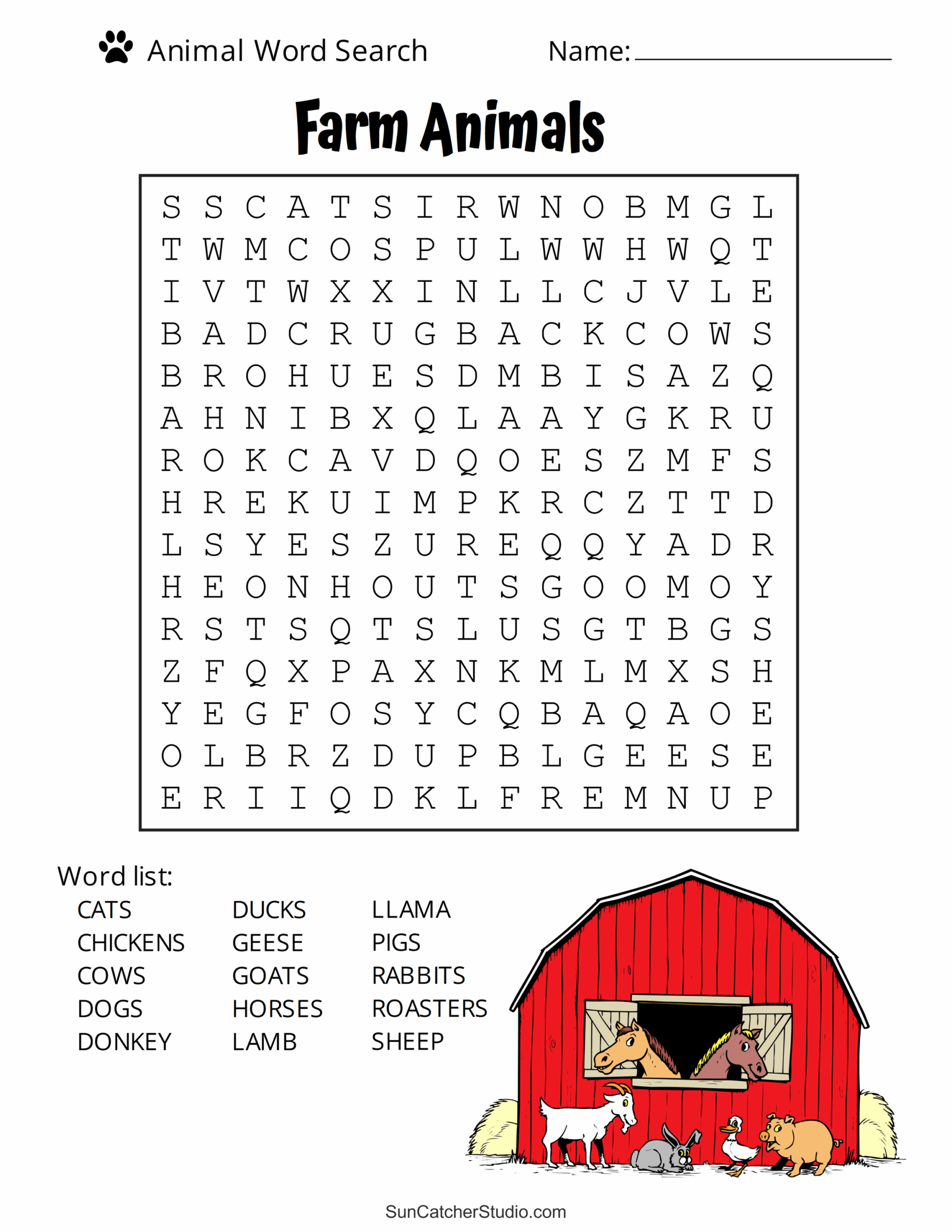 children's word find puzzles