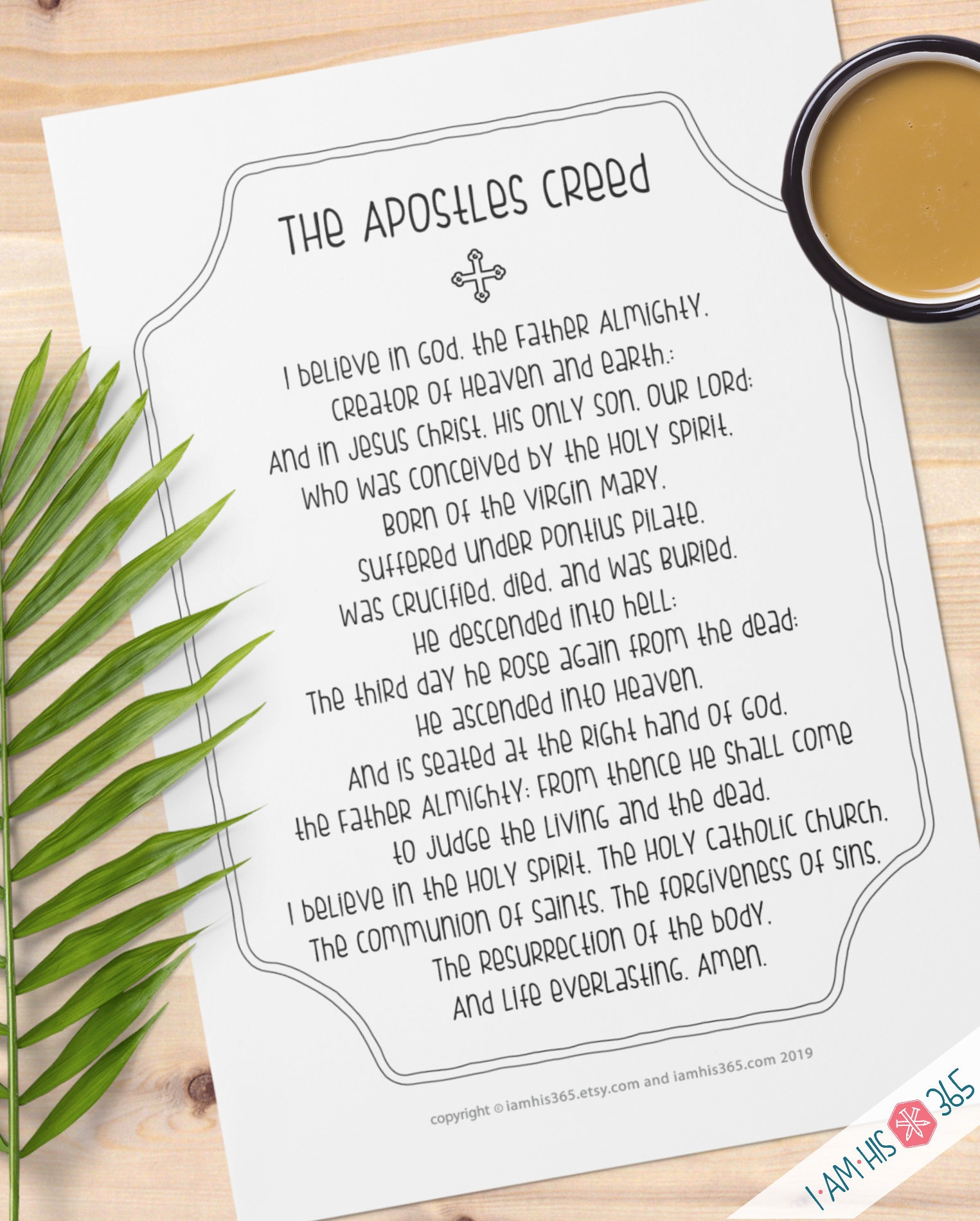 Apostles Creed Prayer Print Catholic Christian Wall Art PDF Download Apostles Creed Prayer Print Catholic Christian Wall Art PDF Download