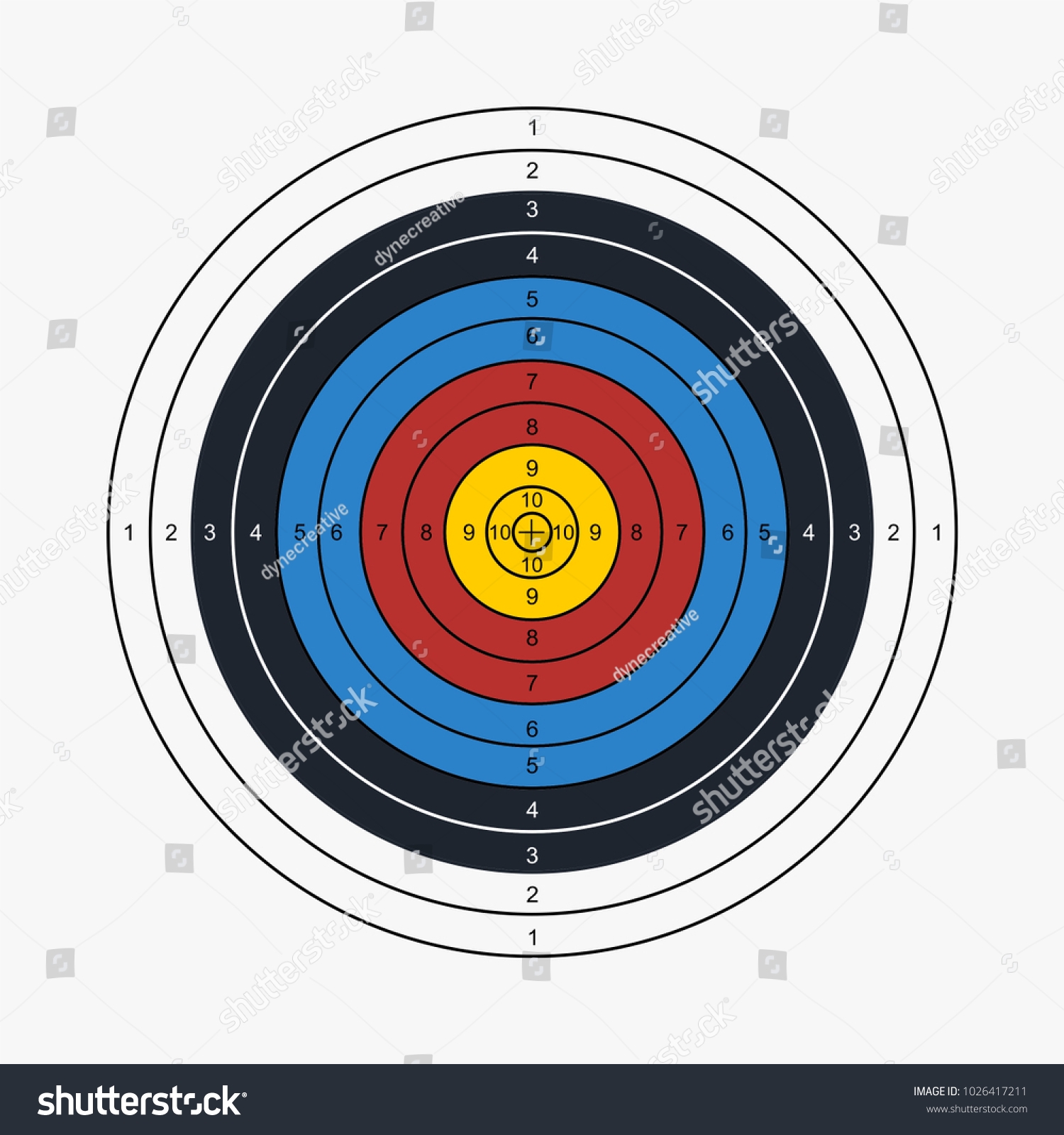 Archery Target Printable Vector Illustration Stock Vector Royalty Free 1026417211 Shutterstock