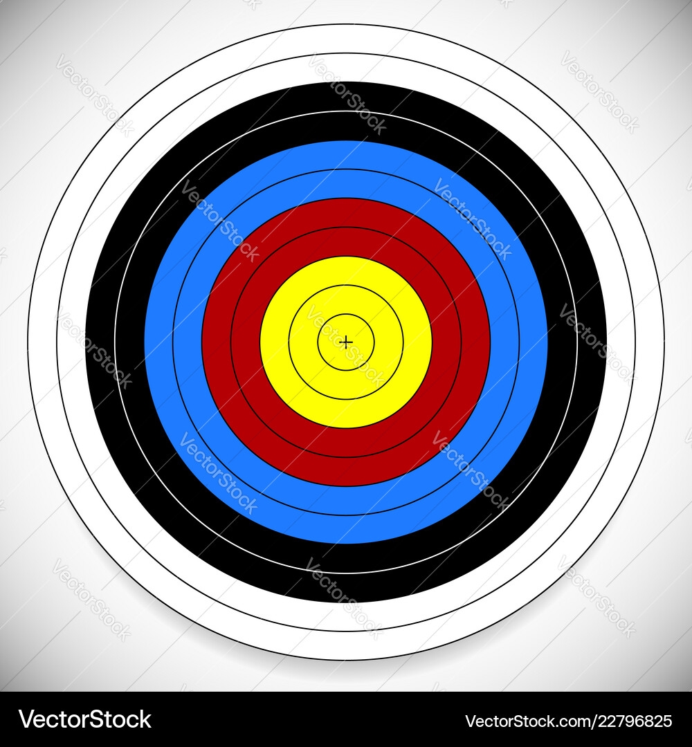 Archery Target With Cross Printable Royalty Free Vector