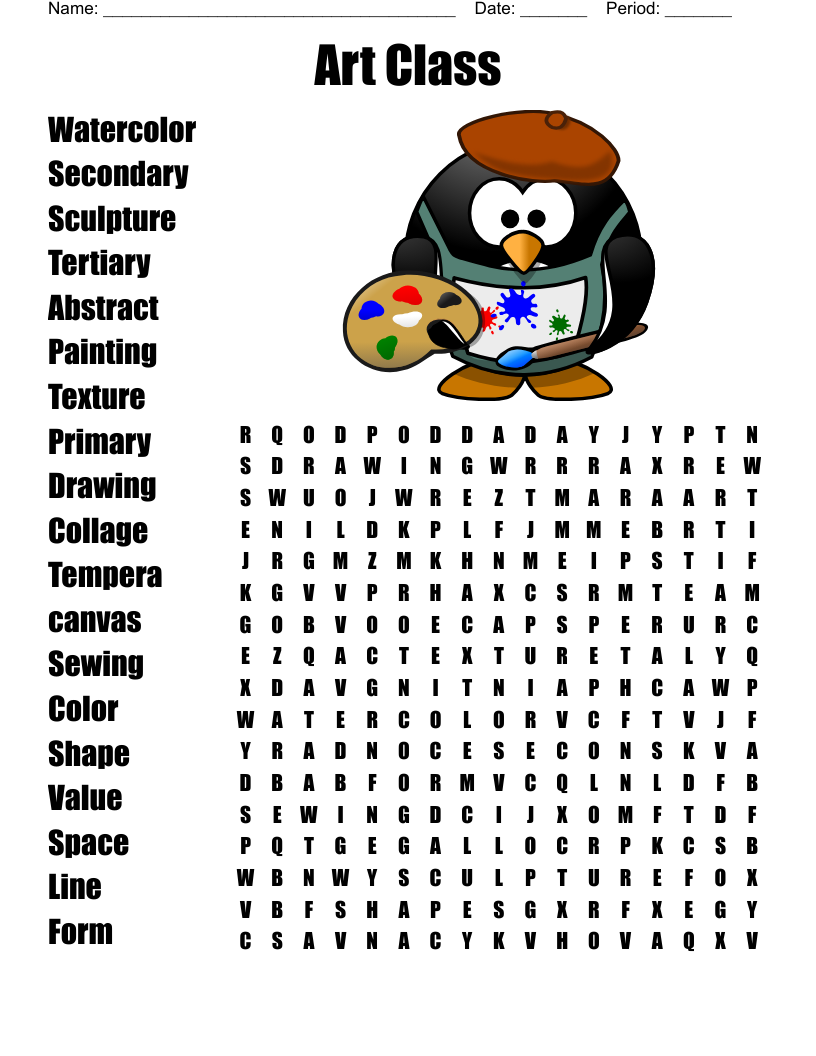 ART Word Search WordMint