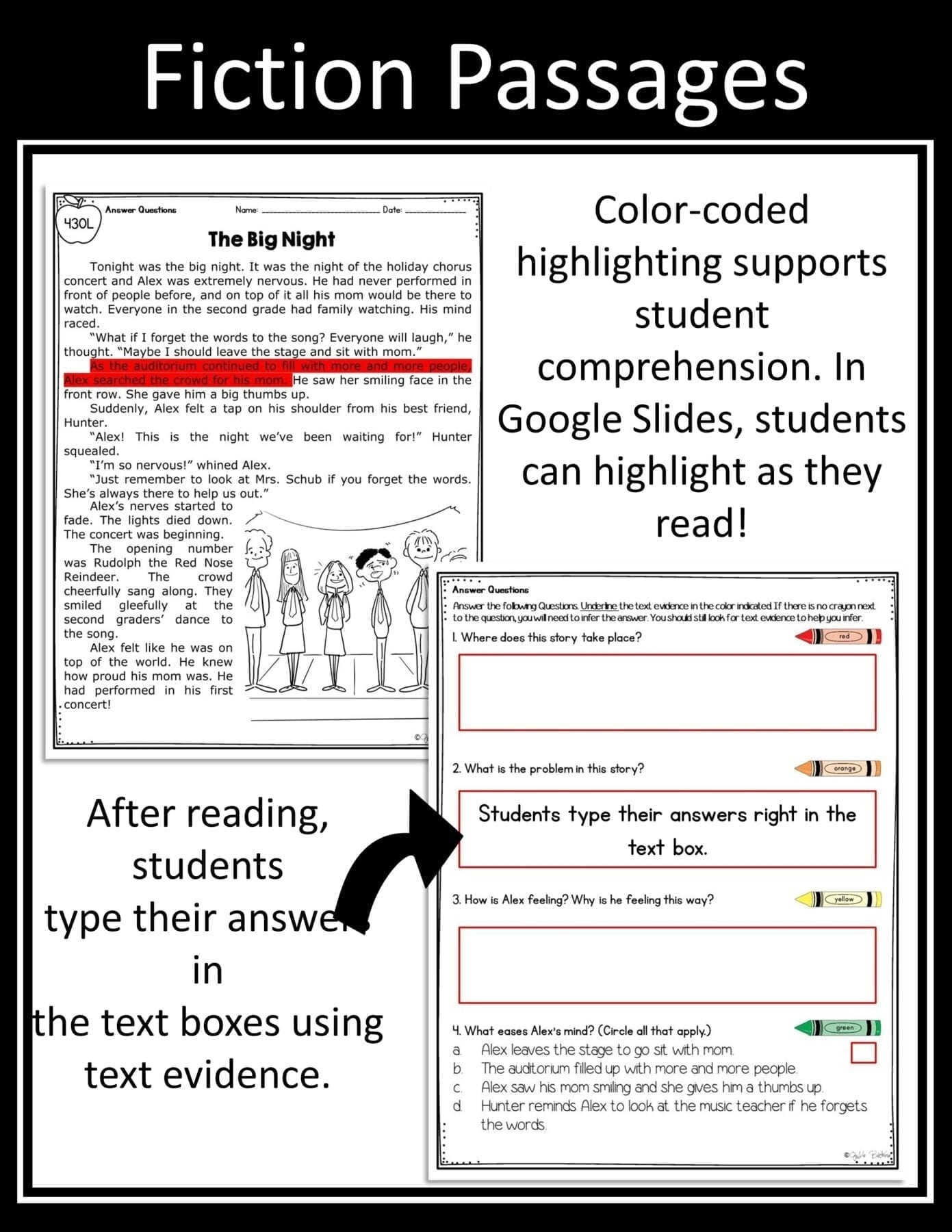 Ask Answer Questions Fiction Reading Comprehension 2nd 3rd MagiCore