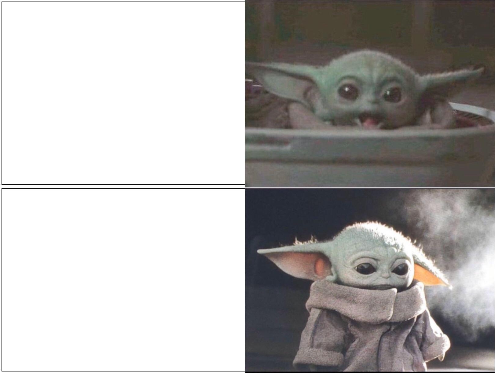 Baby Yoda Happy Then Sad Meme Generator