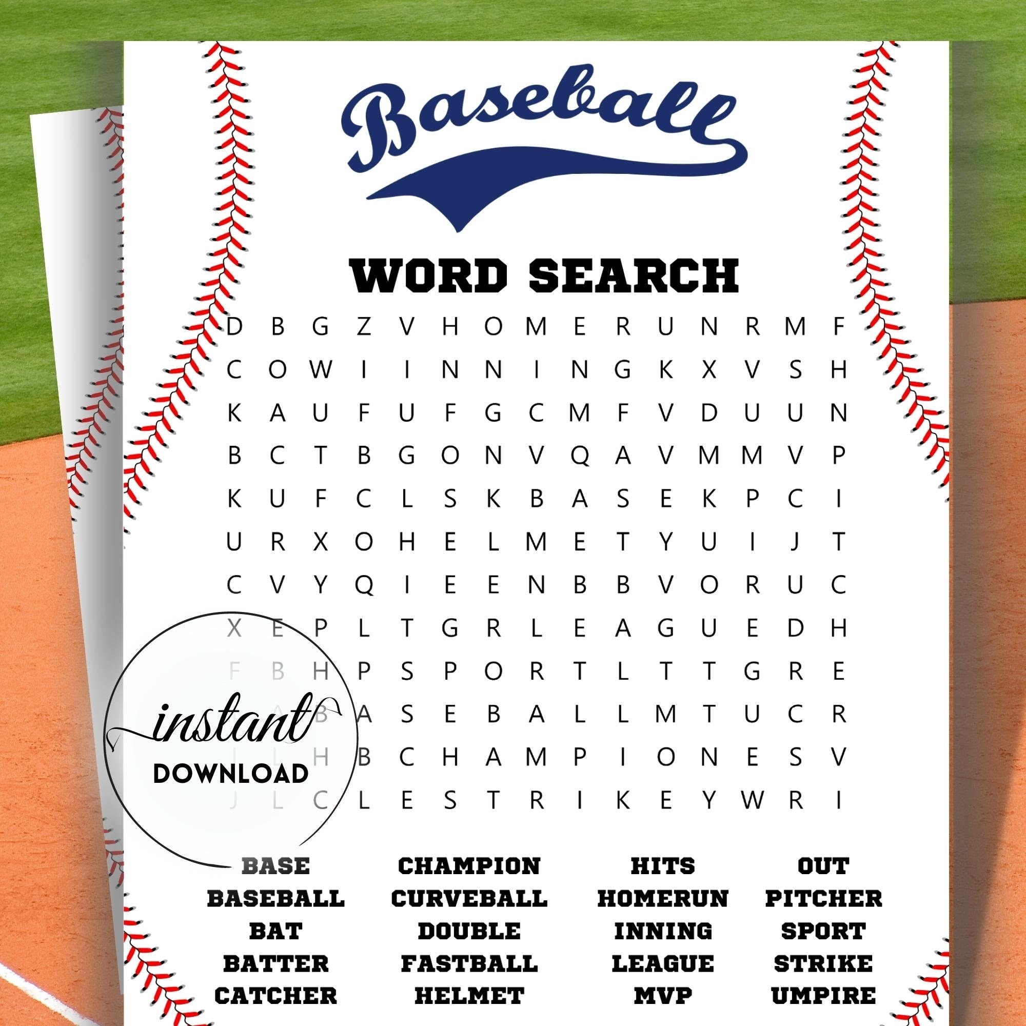 Baseball Word Search Game Baseball Printable Game Game Pdf Games Teens Kid Word Search Adult Word Search Baseball Birthday Games GAME Etsy