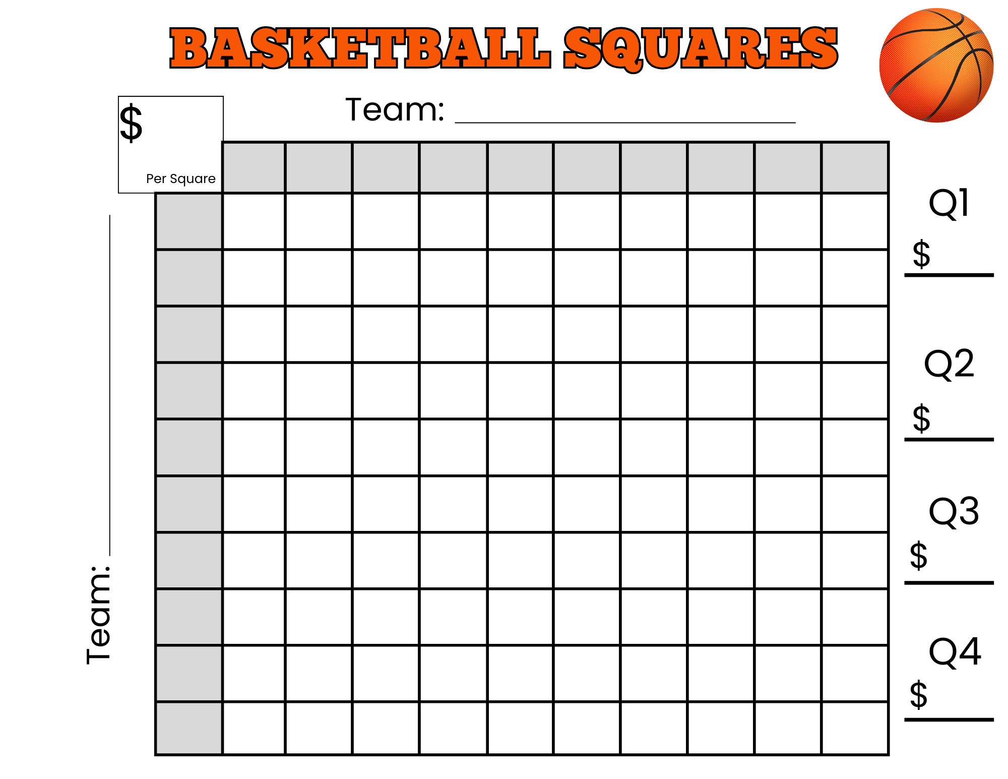 100 squares printable free