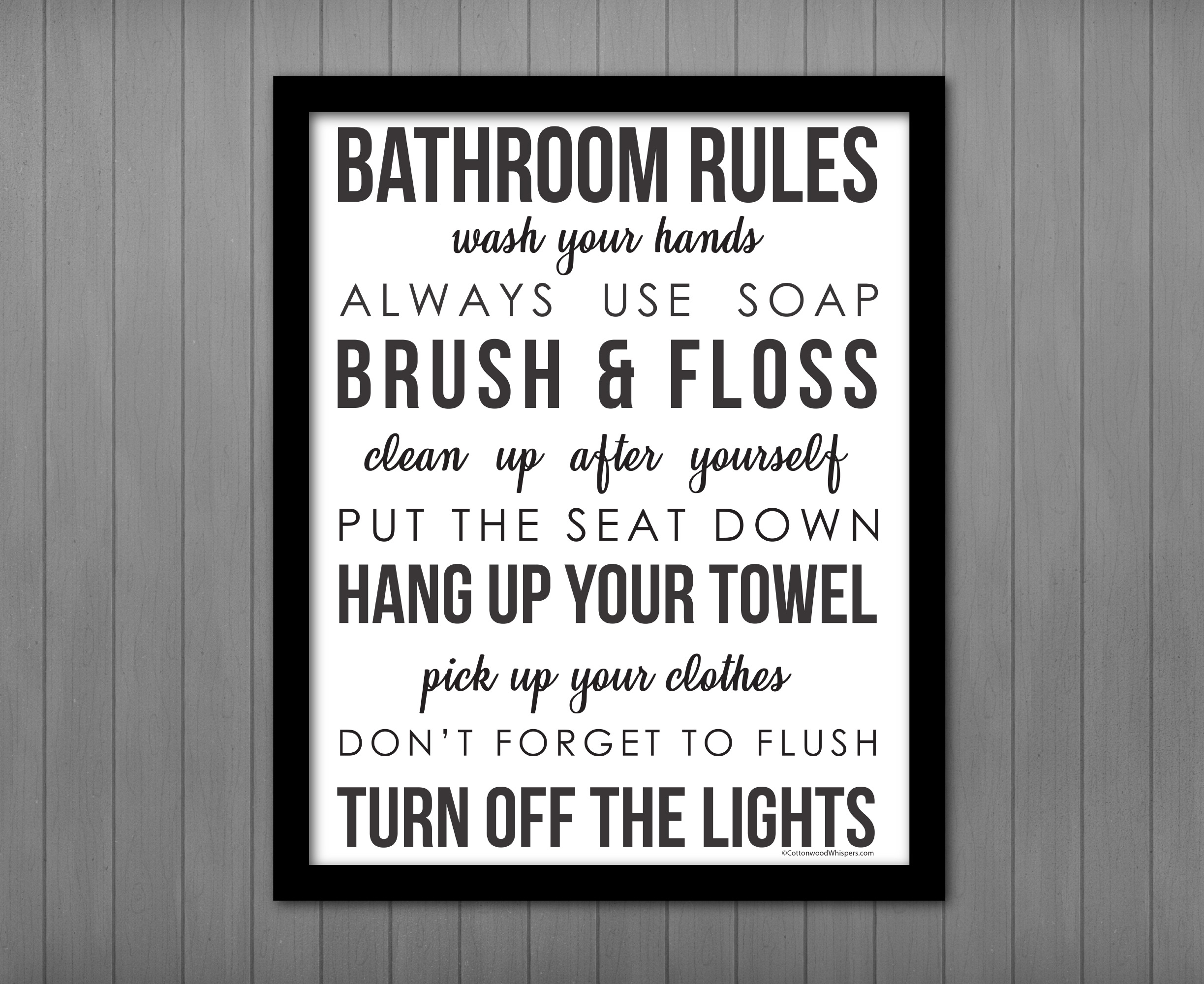 Bathroom Rules Sign Printable
