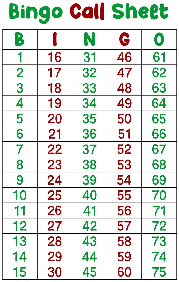 Bingo Calling Cards 10 Free PDF Printables Printablee