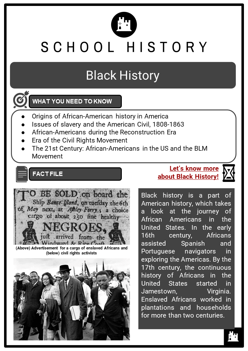 Black History Curriculum Facts amp Worksheets For Kids Worksheets Library