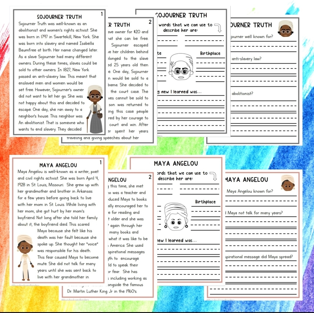 Black History Reading Comprehension Worksheets Pdf