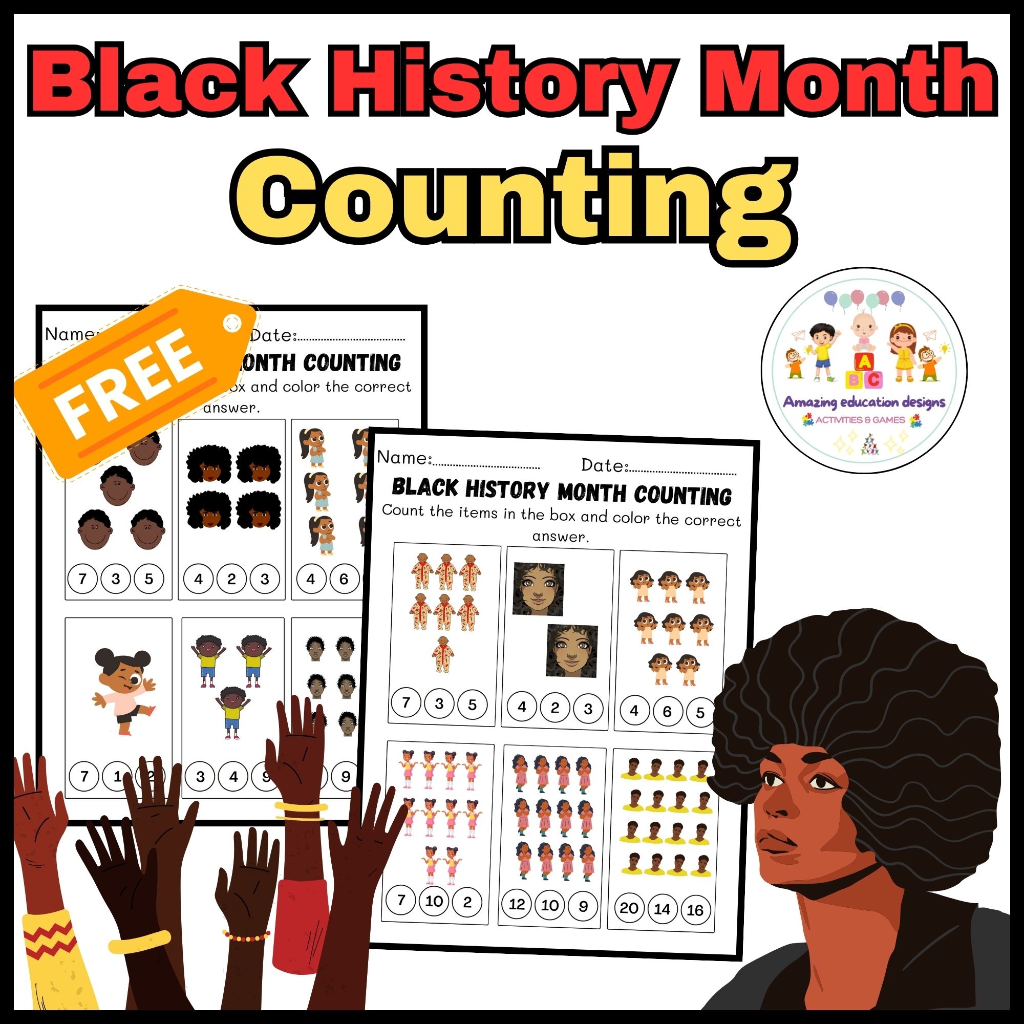 Black History Month FREE Activities Worksheets Counting Numbers Made By Teachers