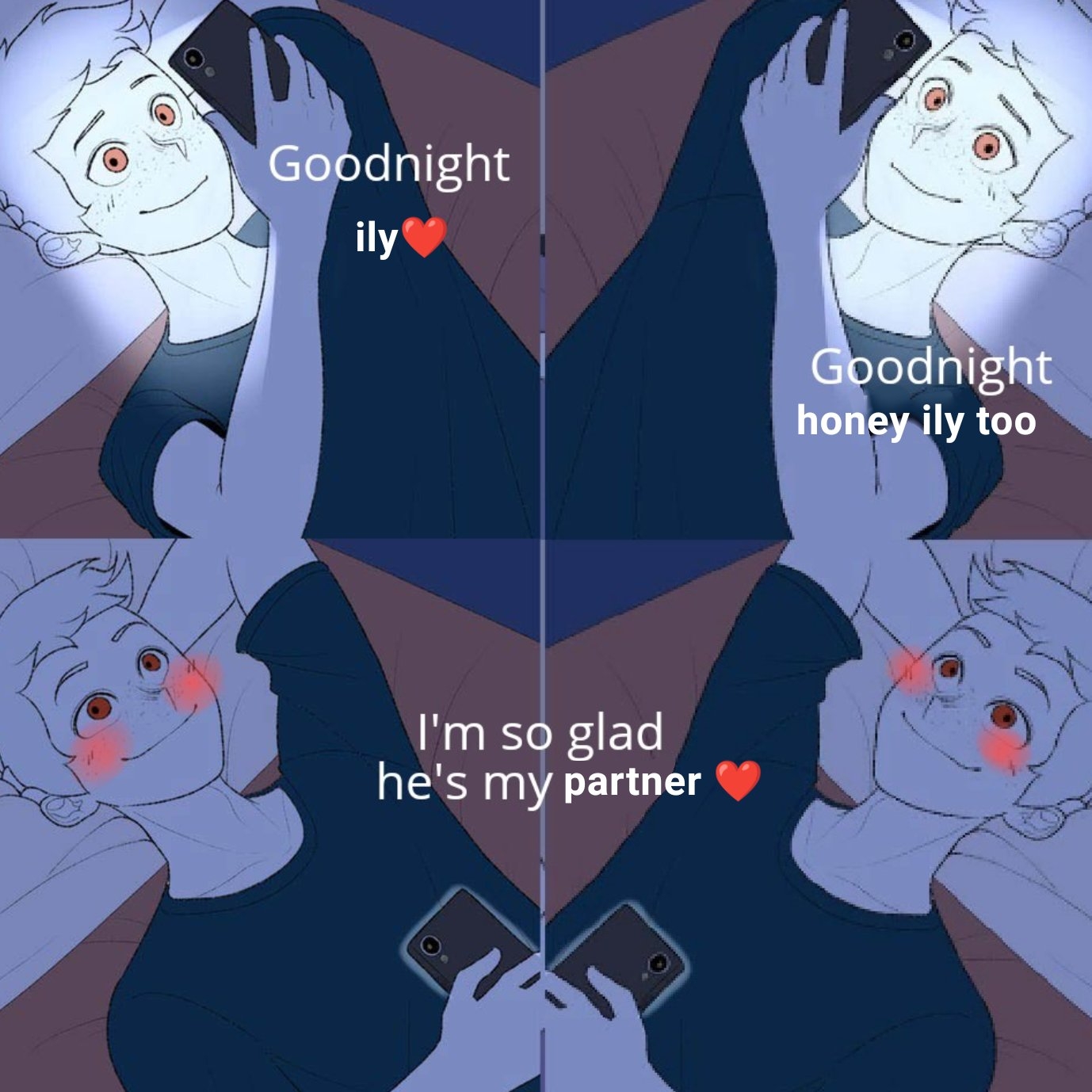 Boyfriends Texting uwu Couple Texting In Bed Know Your Meme