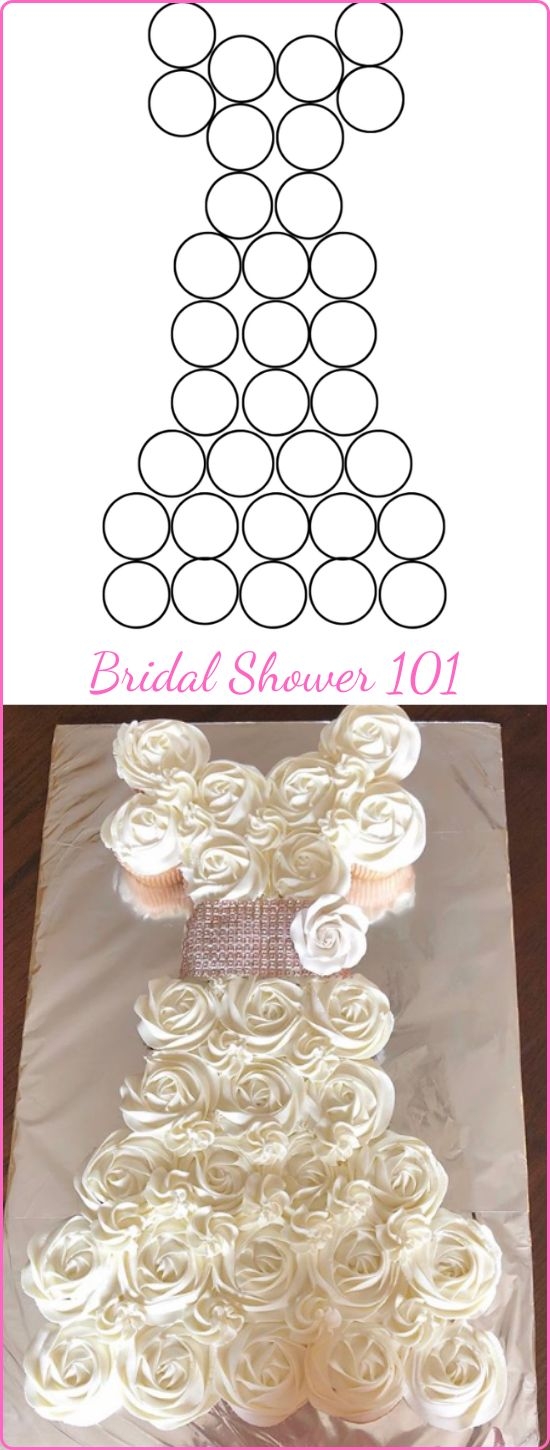 Wedding Dress Cupcake Cake Template