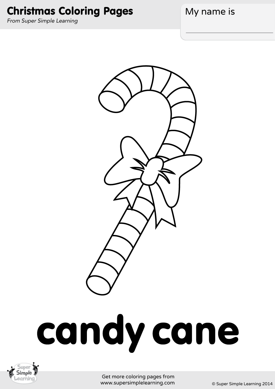 Printable Candy Cane Coloring Pages