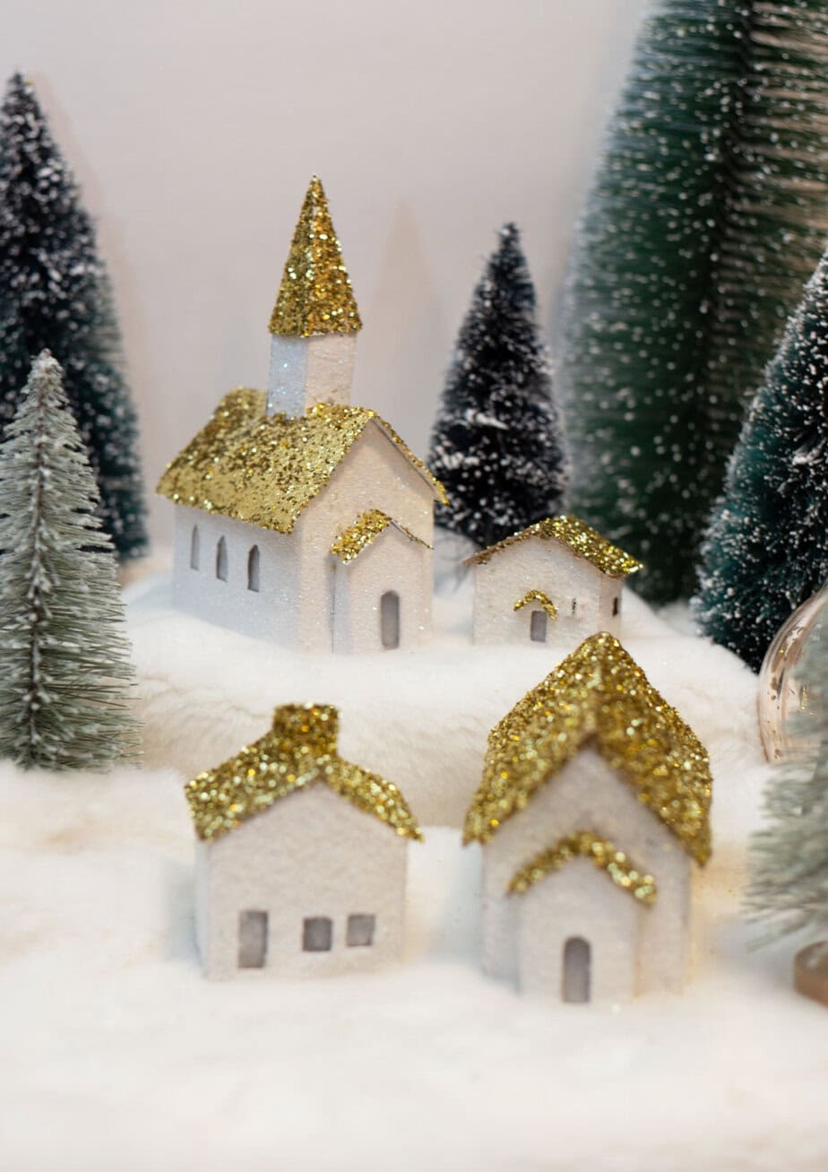 Cardboard Christmas Village Houses Free Printable Template Fynes Designs