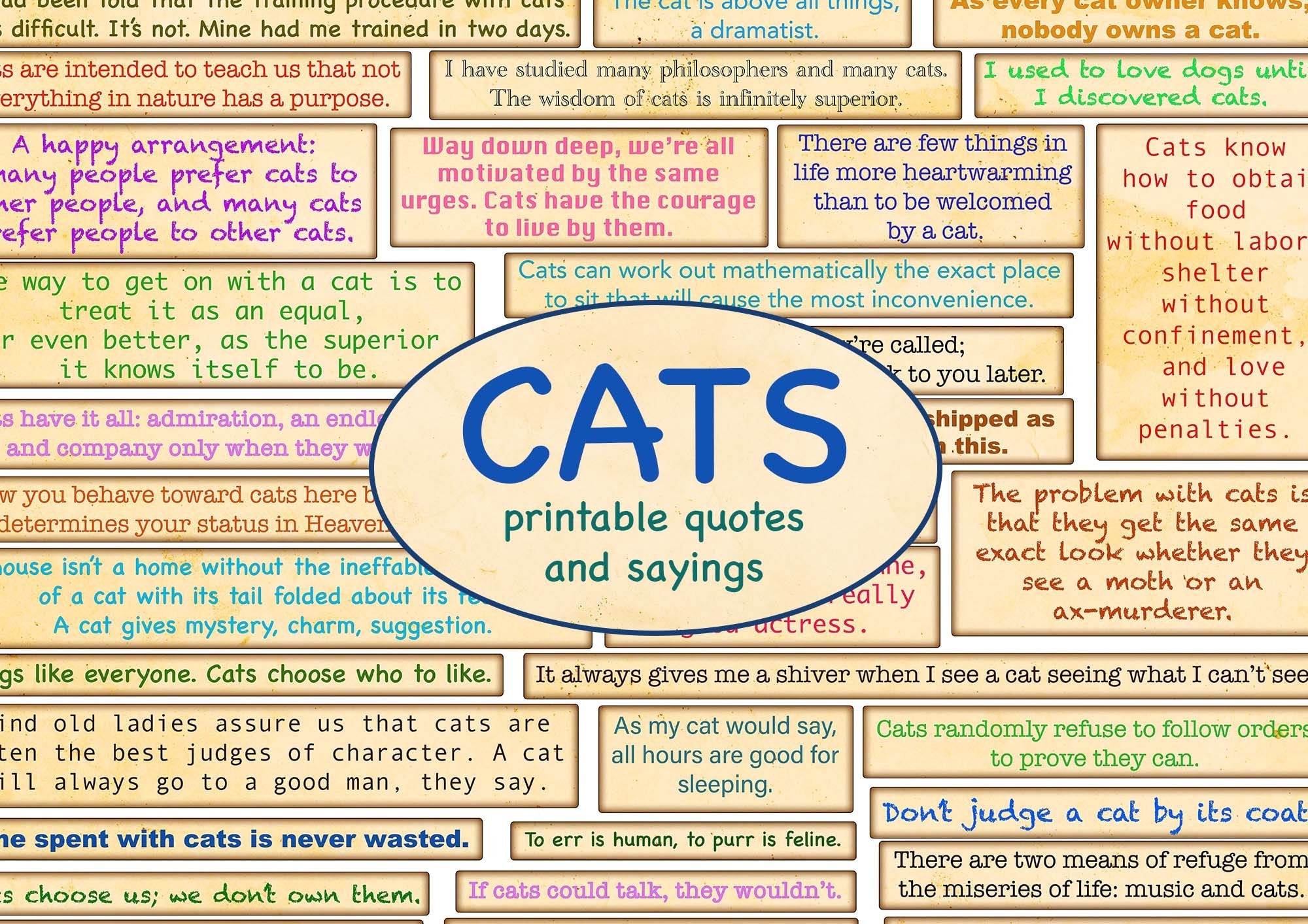 CATS Printable Quotes Cut Out Ephemera Sentiments Printable Junk Journal Cat Journaling Handmade Animal Lover Vintage Etsy CATS Printable Quotes Cut Out Ephemera Sentiments Printable Junk Journal Cat Journaling Handmade Animal Lover Vintage Etsy