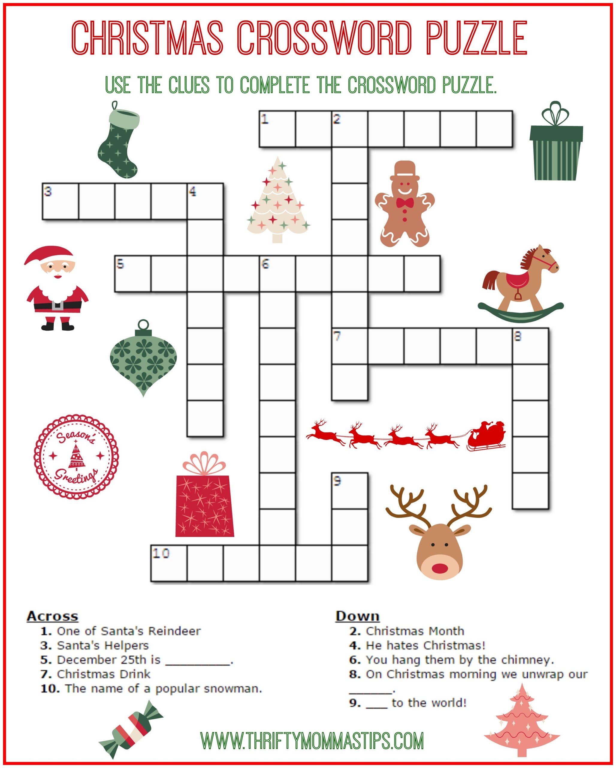 kids crossword puzzles printable