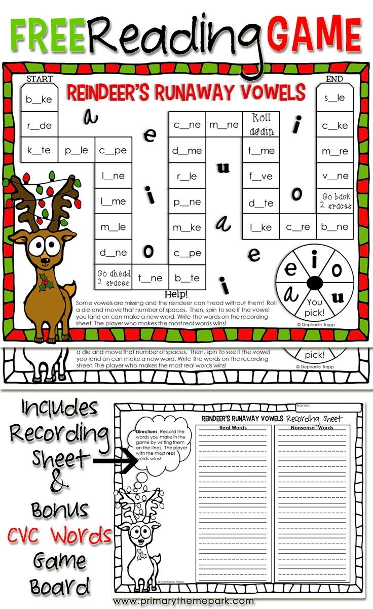 Christmas Reading Game Printable