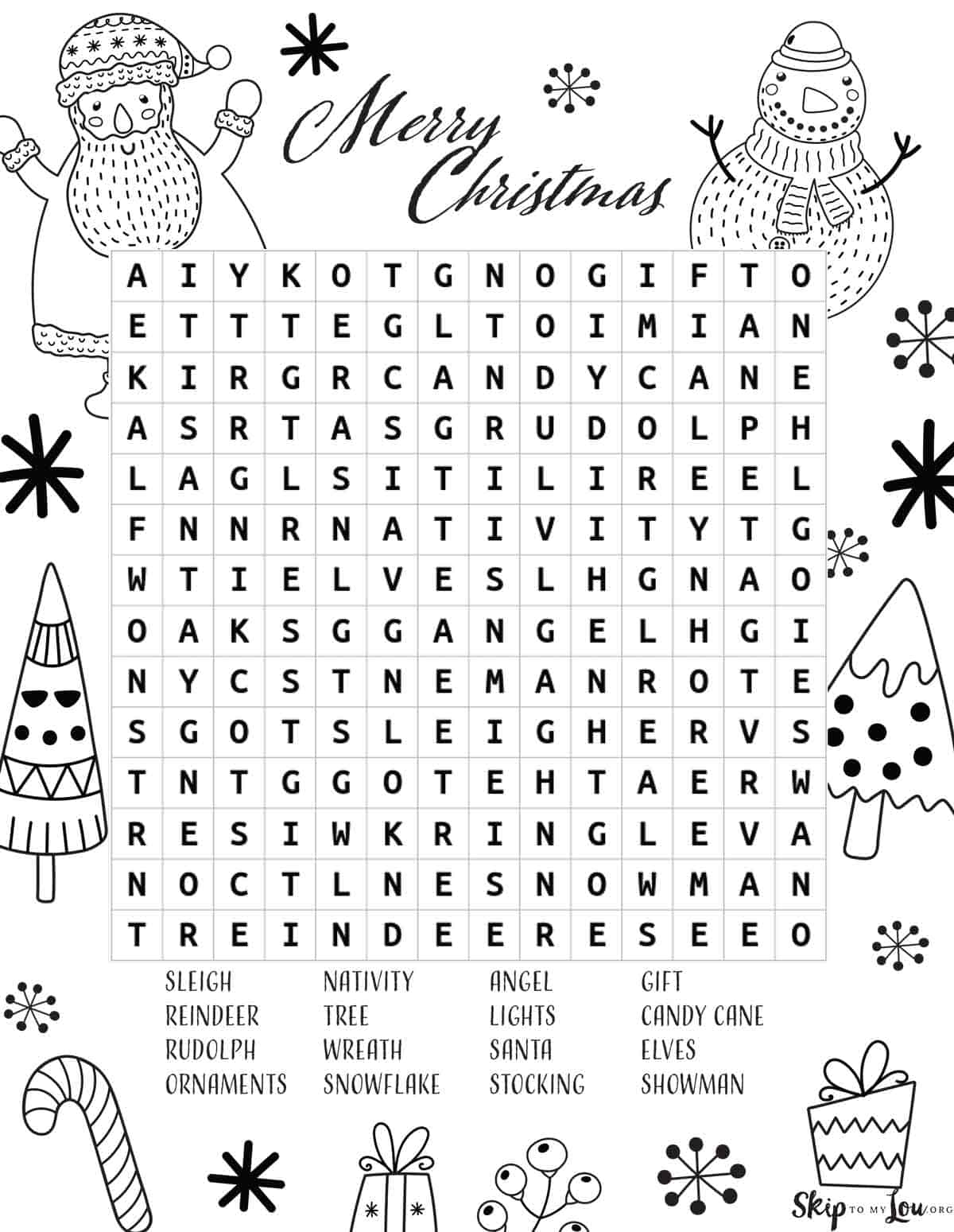 holiday word search puzzles