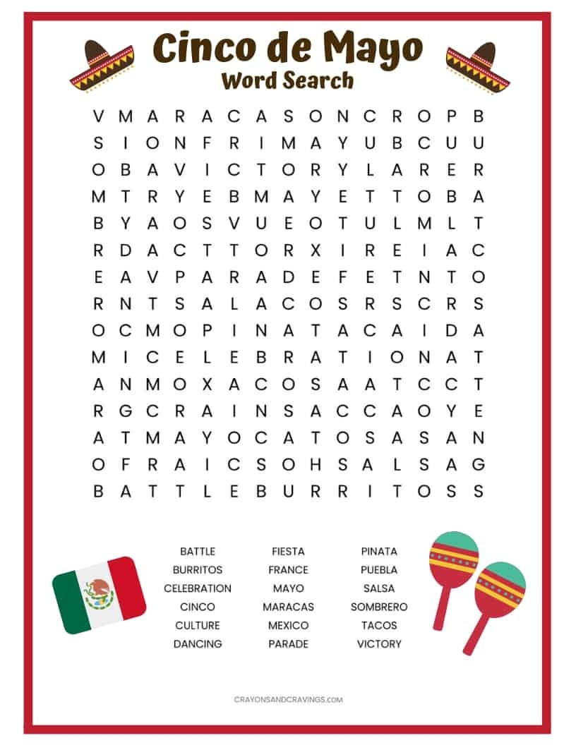 Cinco De Mayo Word Search