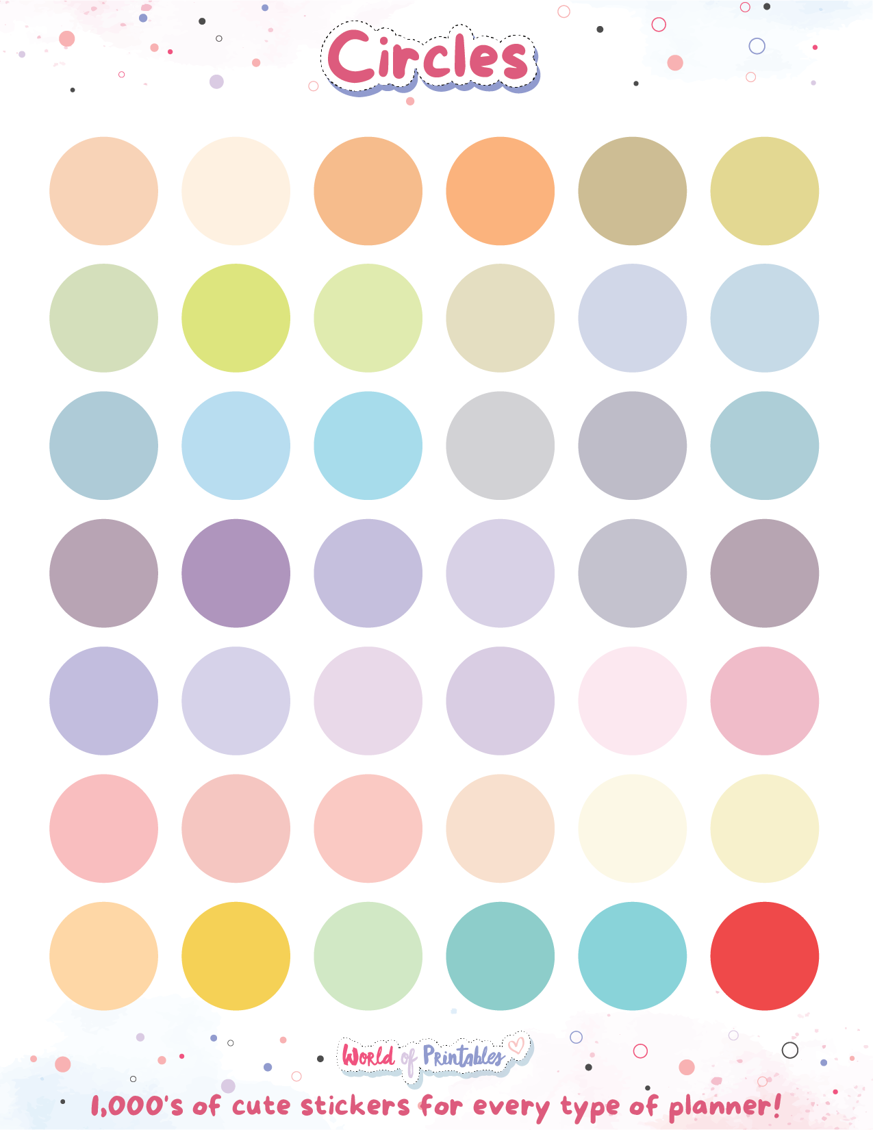 Circle Planner Stickers Free Printable Digital Stickers World Of Printables