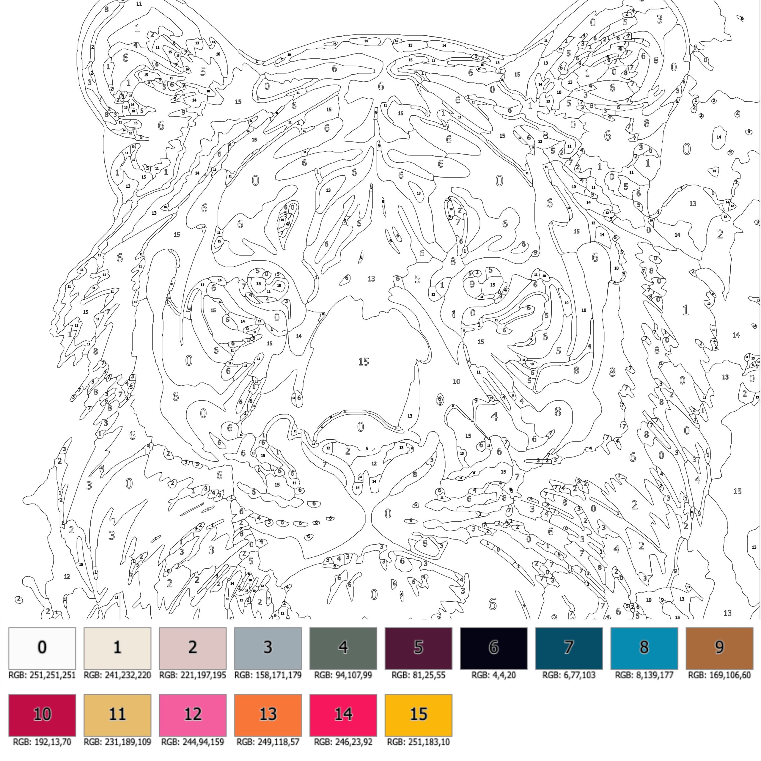 Color By Number Printable For Adults