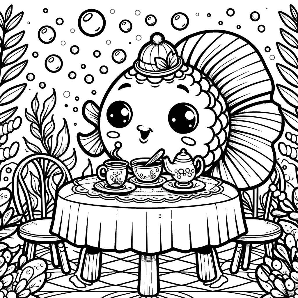 tea party coloring pages