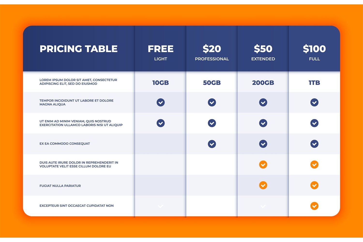 Comparison Table Price Chart Template Business 1140711 Comparison Table Price Chart Template Business 1140711