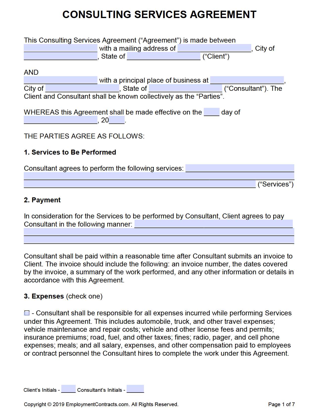 Consulting Agreement Template California