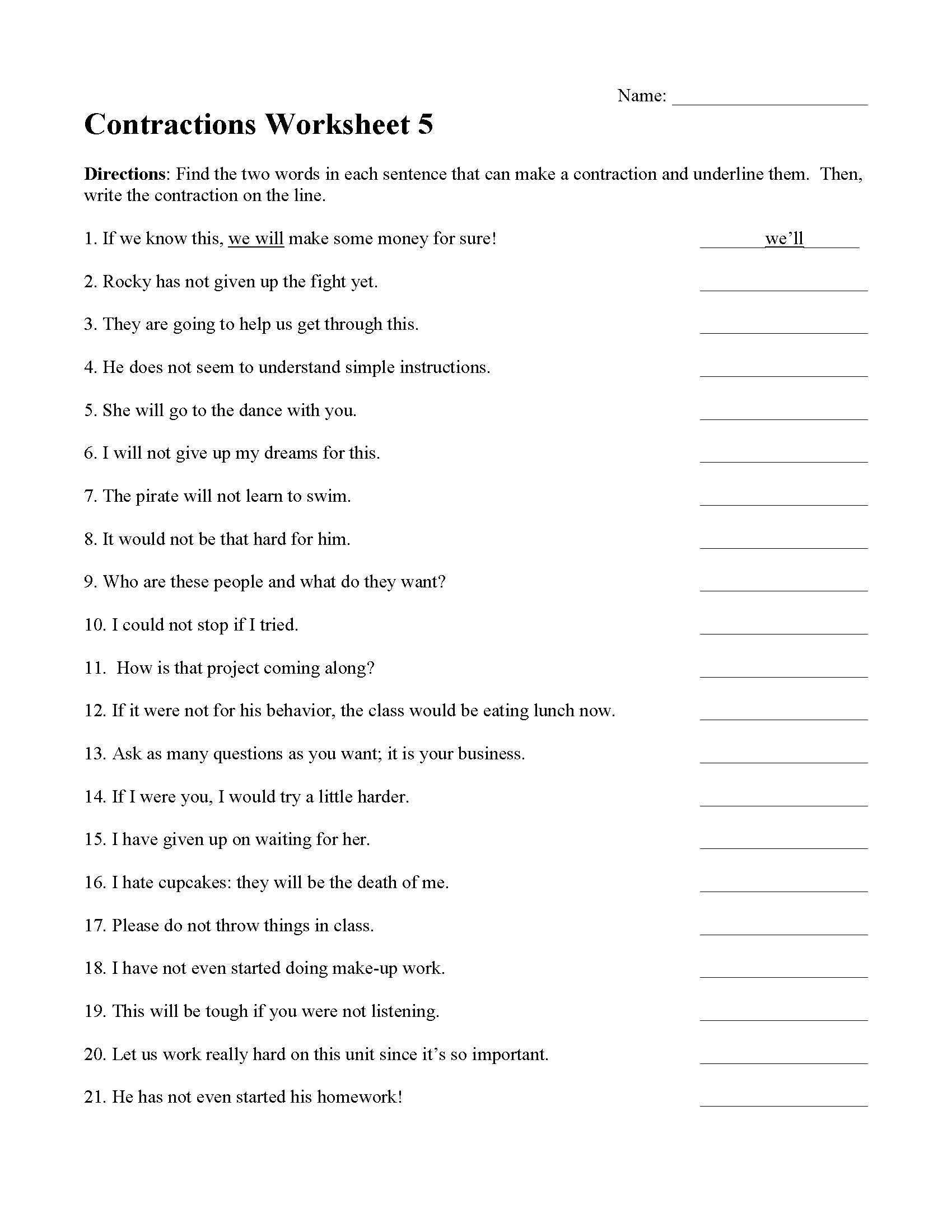 english worksheets for 5th graders