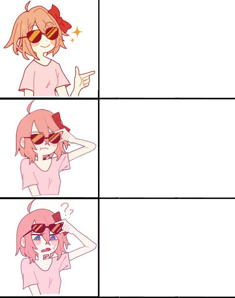 Coolyori Sayori Happy Hmph Wuh Blank Template Imgflip