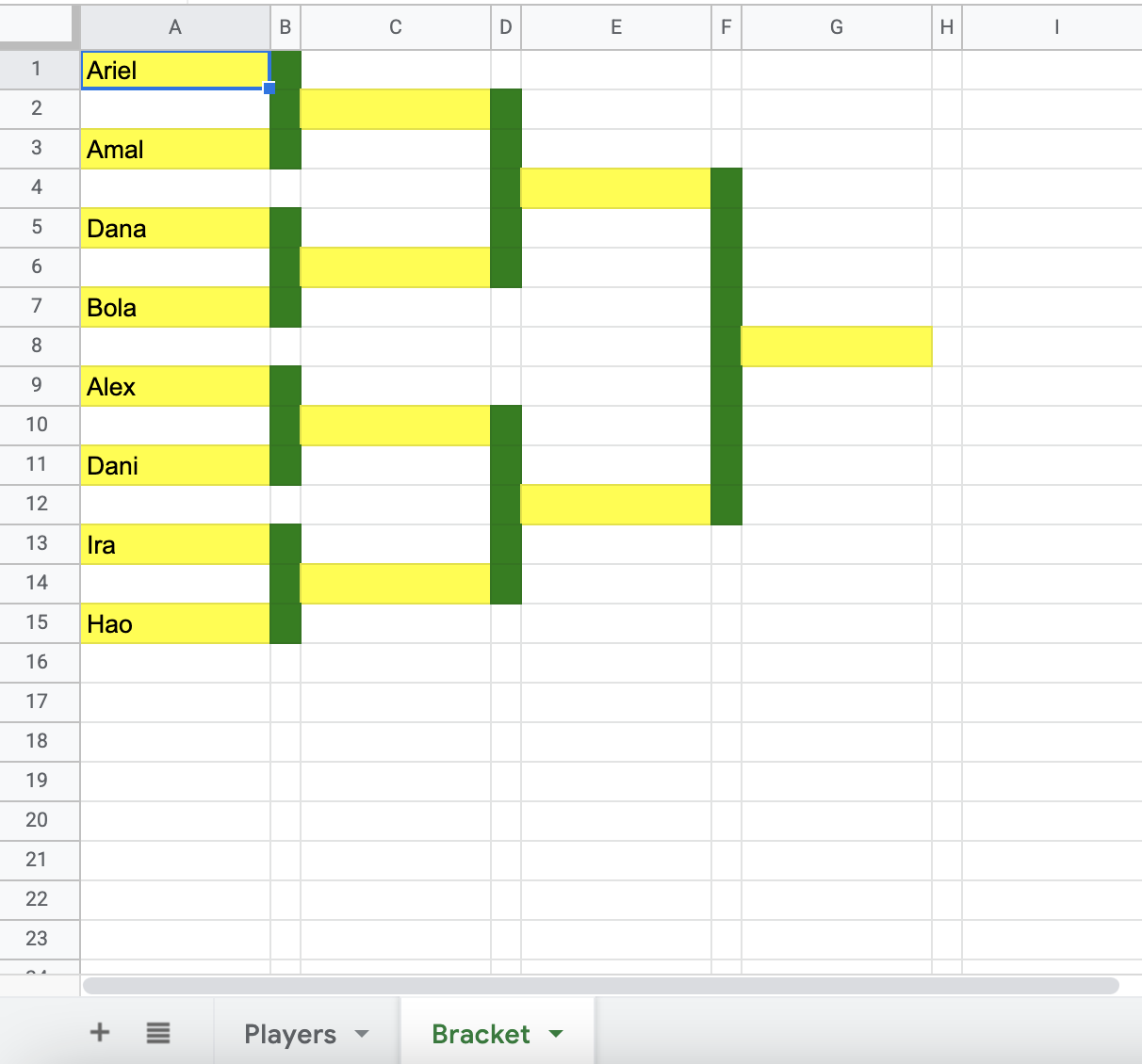 Bracket Template Google Sheets