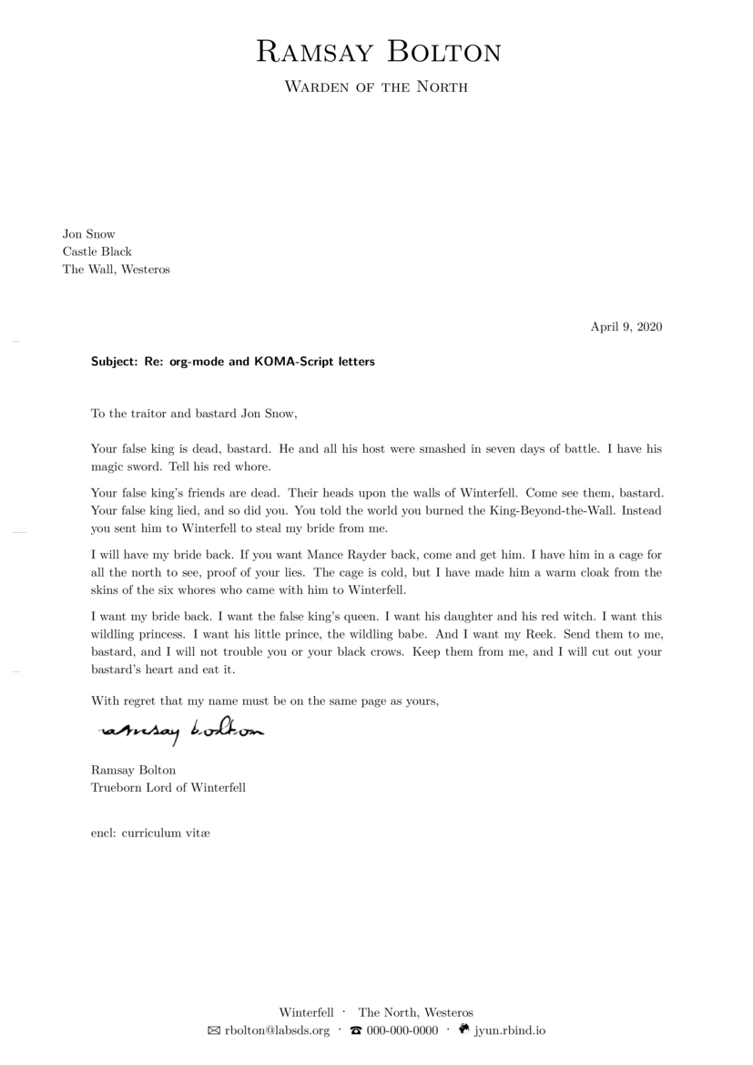 cover letter latex template