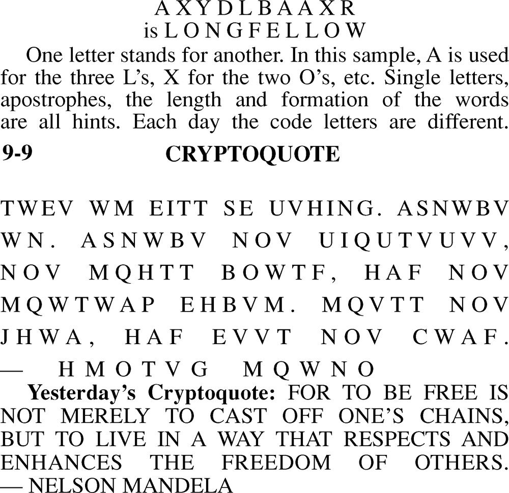 Cryptoquote Diversions Dailyrepublic Cryptoquote Diversions Dailyrepublic
