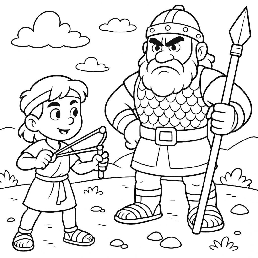 David And Goliath Pictures To Color