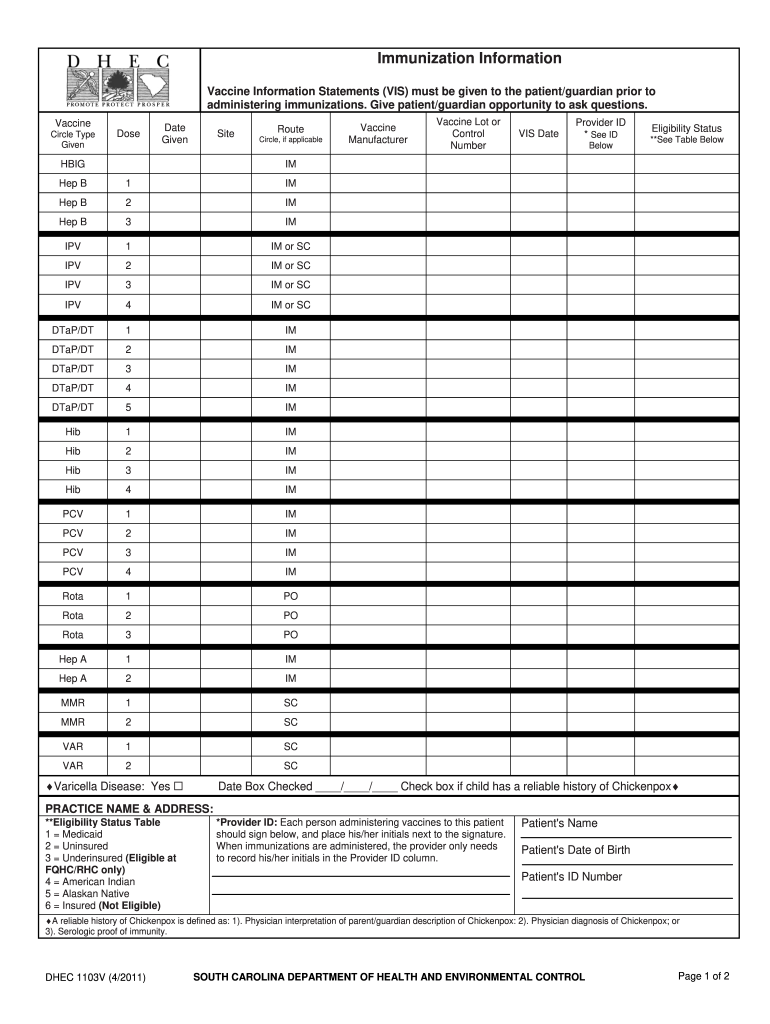 Dhec 2740 Form Printable