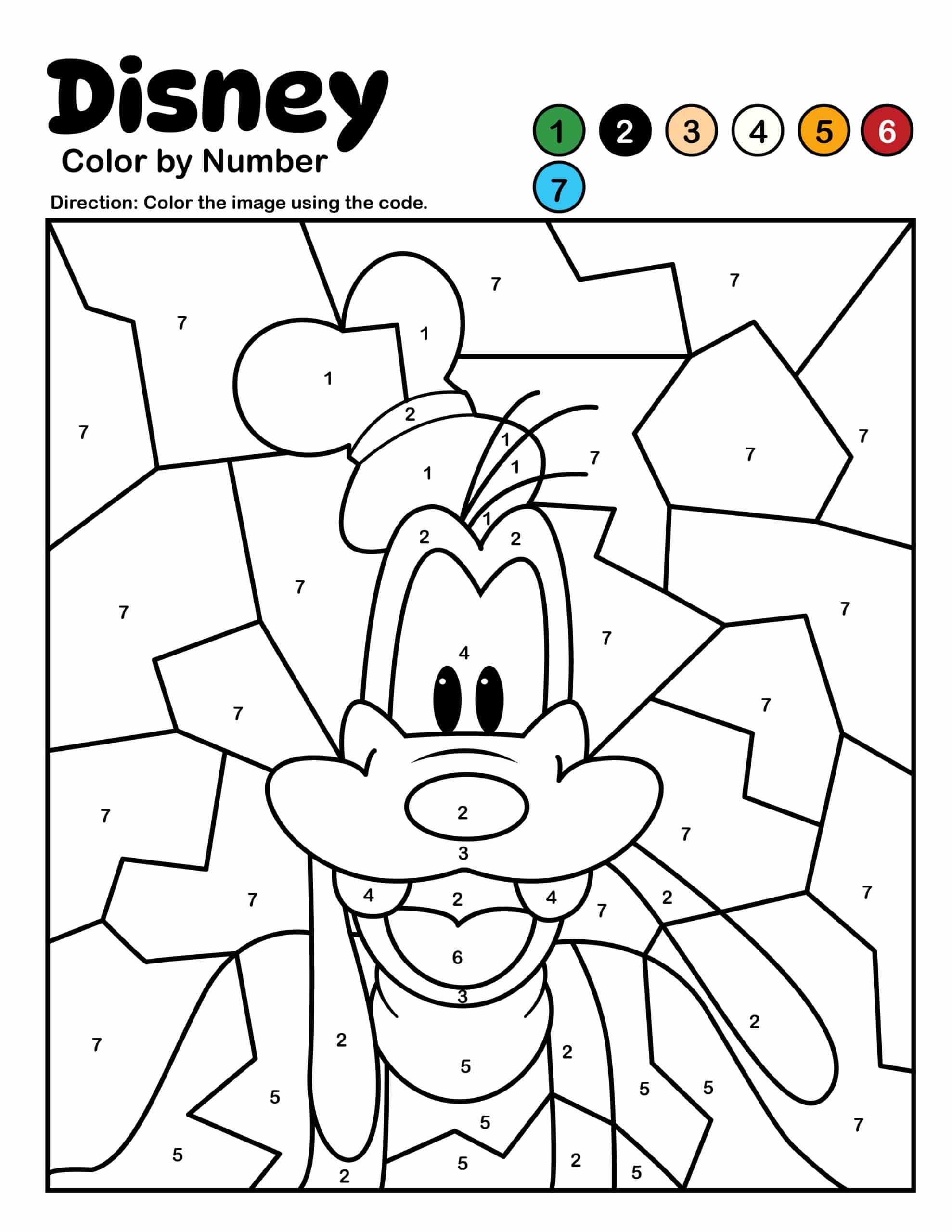 Printable Disney Color By Number