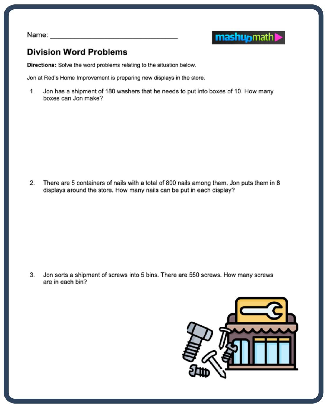 division word problems grade 3