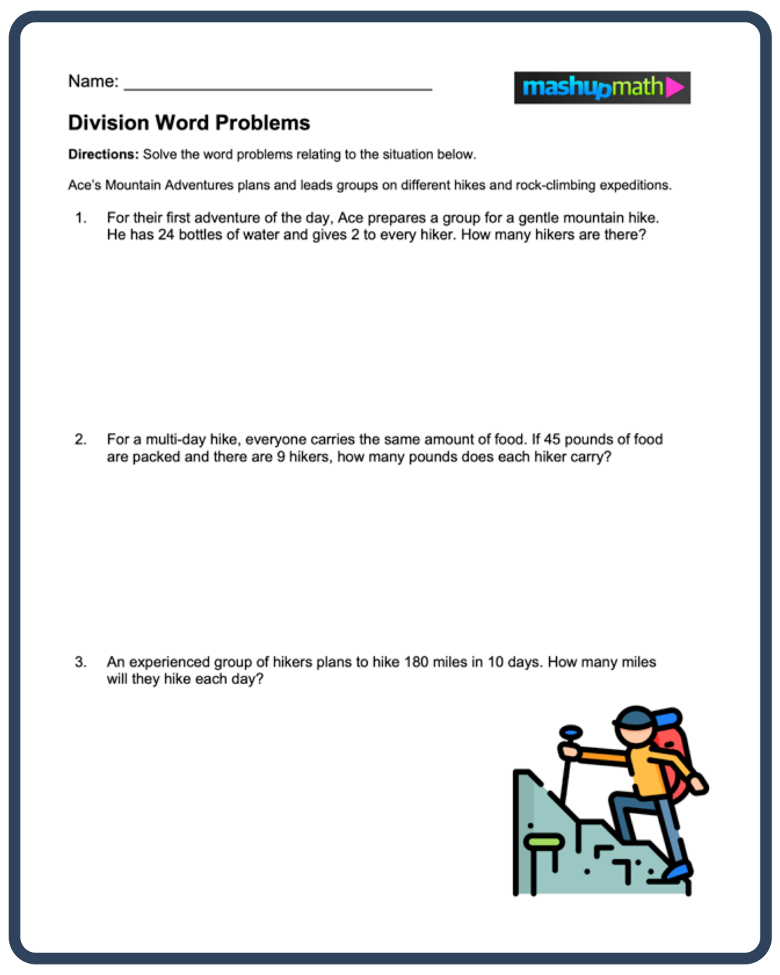 Division Word Problems Free Worksheets For Grades 3 5 Mashup Math