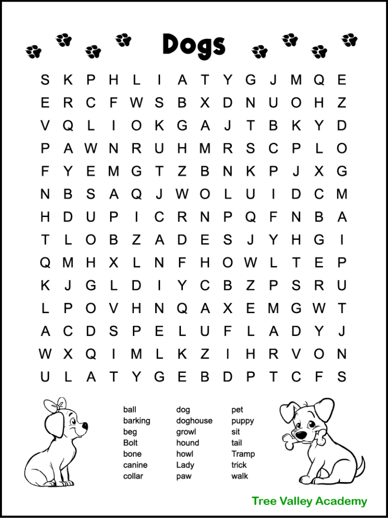 Word Search Printable For Kids