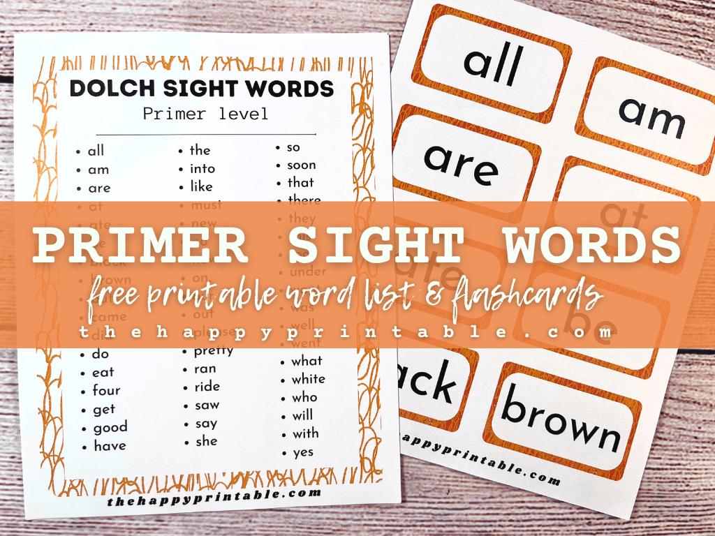 dolch primer sight words
