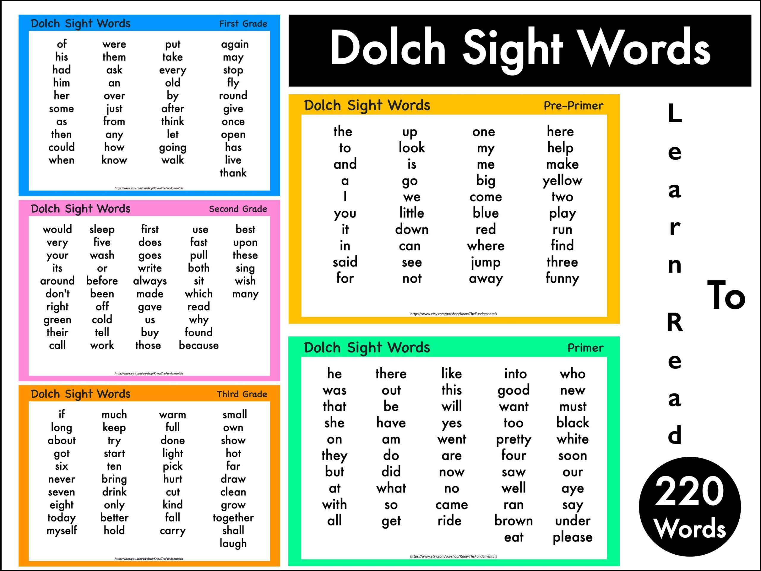 dolce sight words kindergarten
