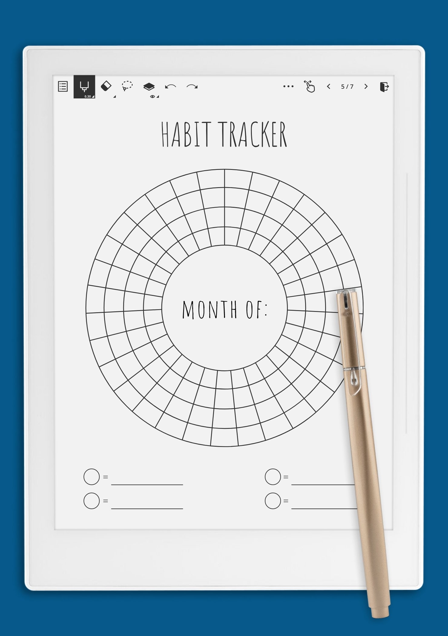 Download Printable Circular Monthly Habit Tracker Template PDF