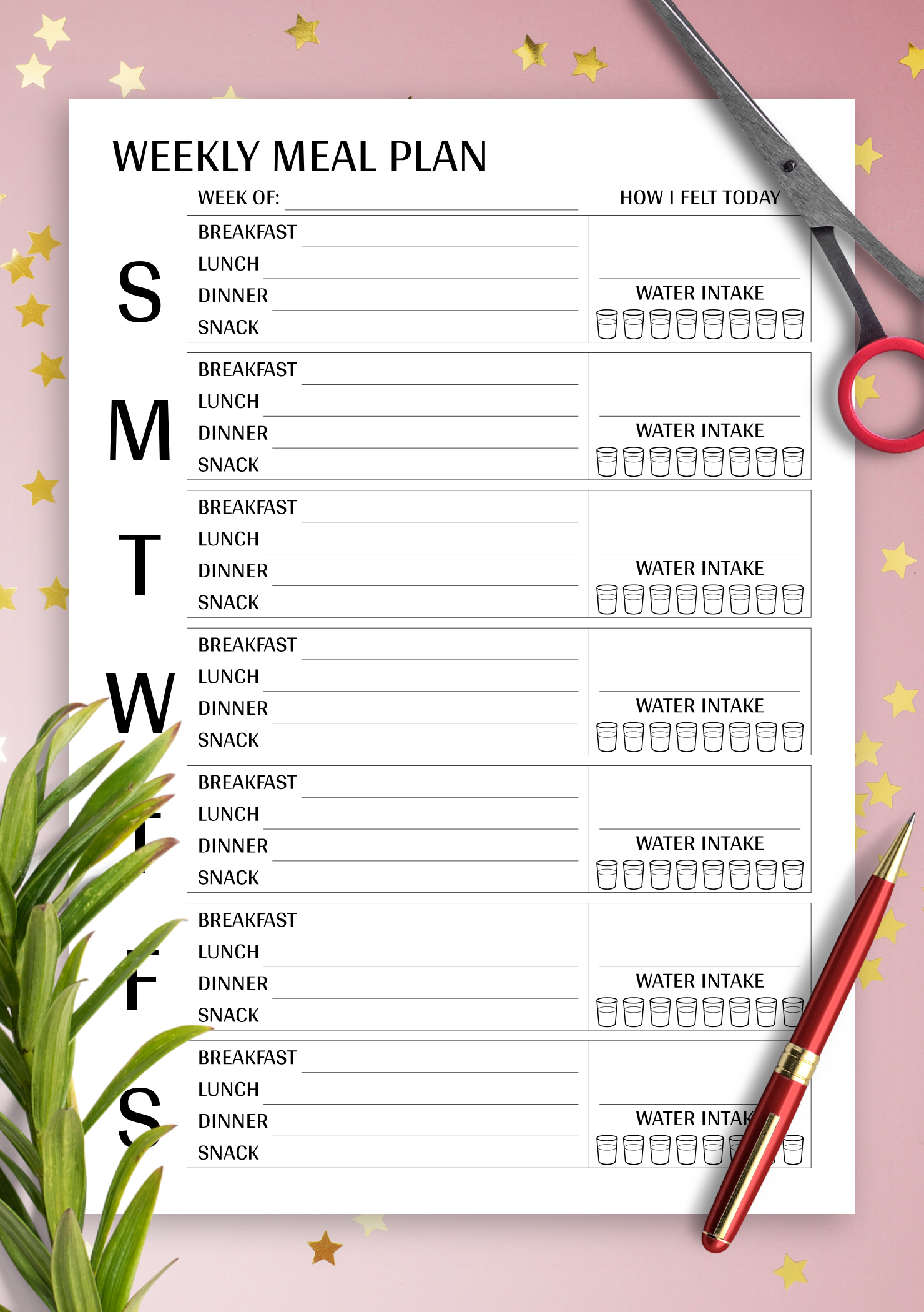 printable weekly meal planner