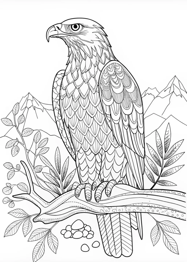 Eagle s Fierce Gaze Coloring Page Free Printable
