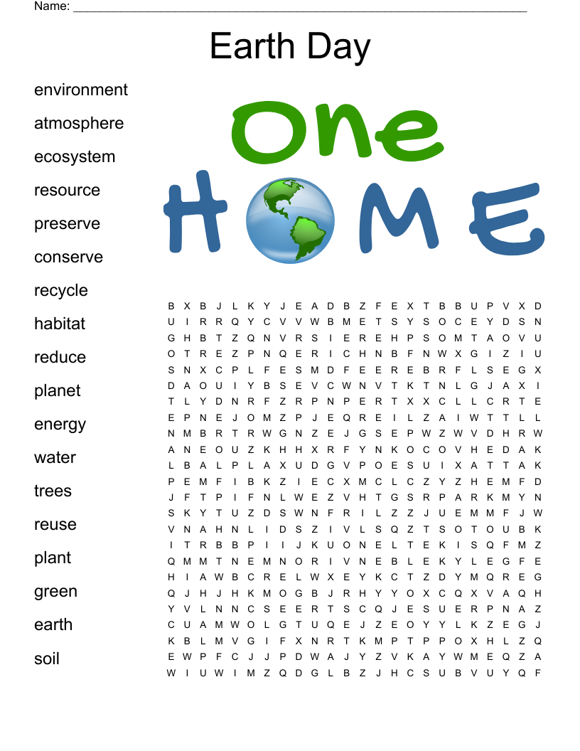 Earth Day Word Search WordMint Earth Day Word Search WordMint