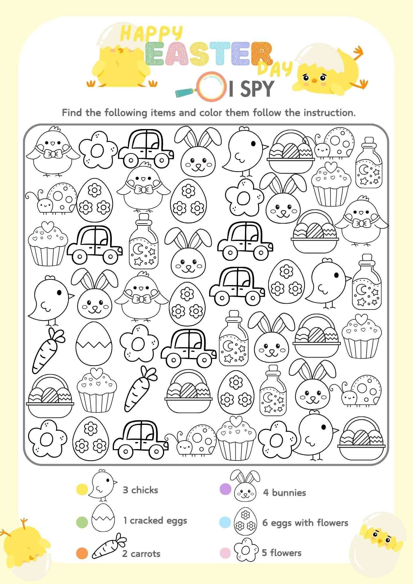 Easter Day I Spy Activity For Kids Free Printable Pdf Ezpzlearn